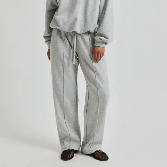 NWOT Second Female Abadell Sweatpants in grey melange size XS straight leg - Picture 1 of 9